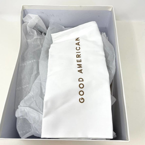 Good American Jeweled Satin Slipper Mules Heels In Black Size 9 NEW - Picture 14 of 15